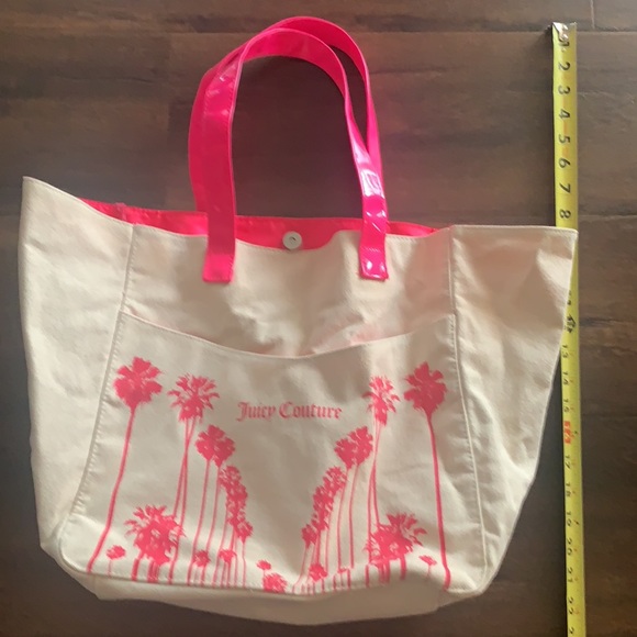 JUICY COUTURE CANVAS VIVA LA JUICY BEACH BAG NEW NO TAGS - Picture 3 of 15